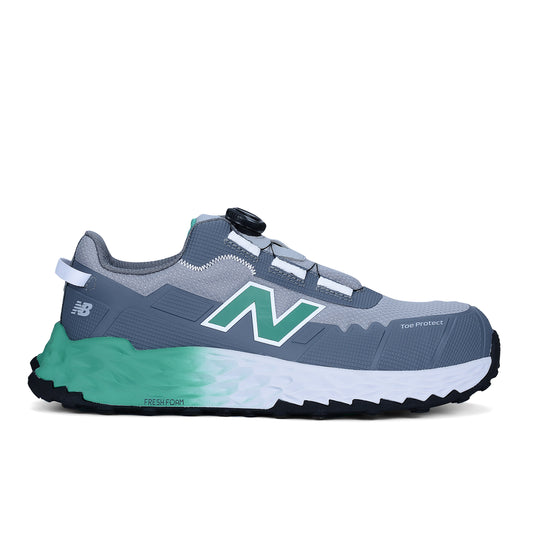 New Balance Cremorne BOA, S3 Sicherheitsschuh ESD HRO FOe, alloy / grün, Weite 2E, EN ISO 20345