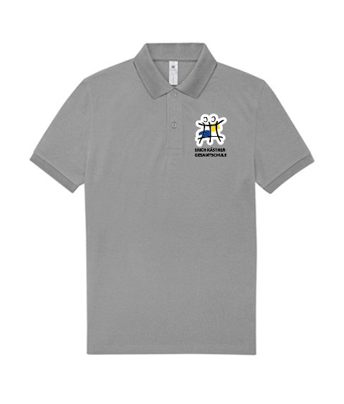 Erich Kästner Herren Polo BCPU426 Sport Grey (Heather) (bedruckt)
