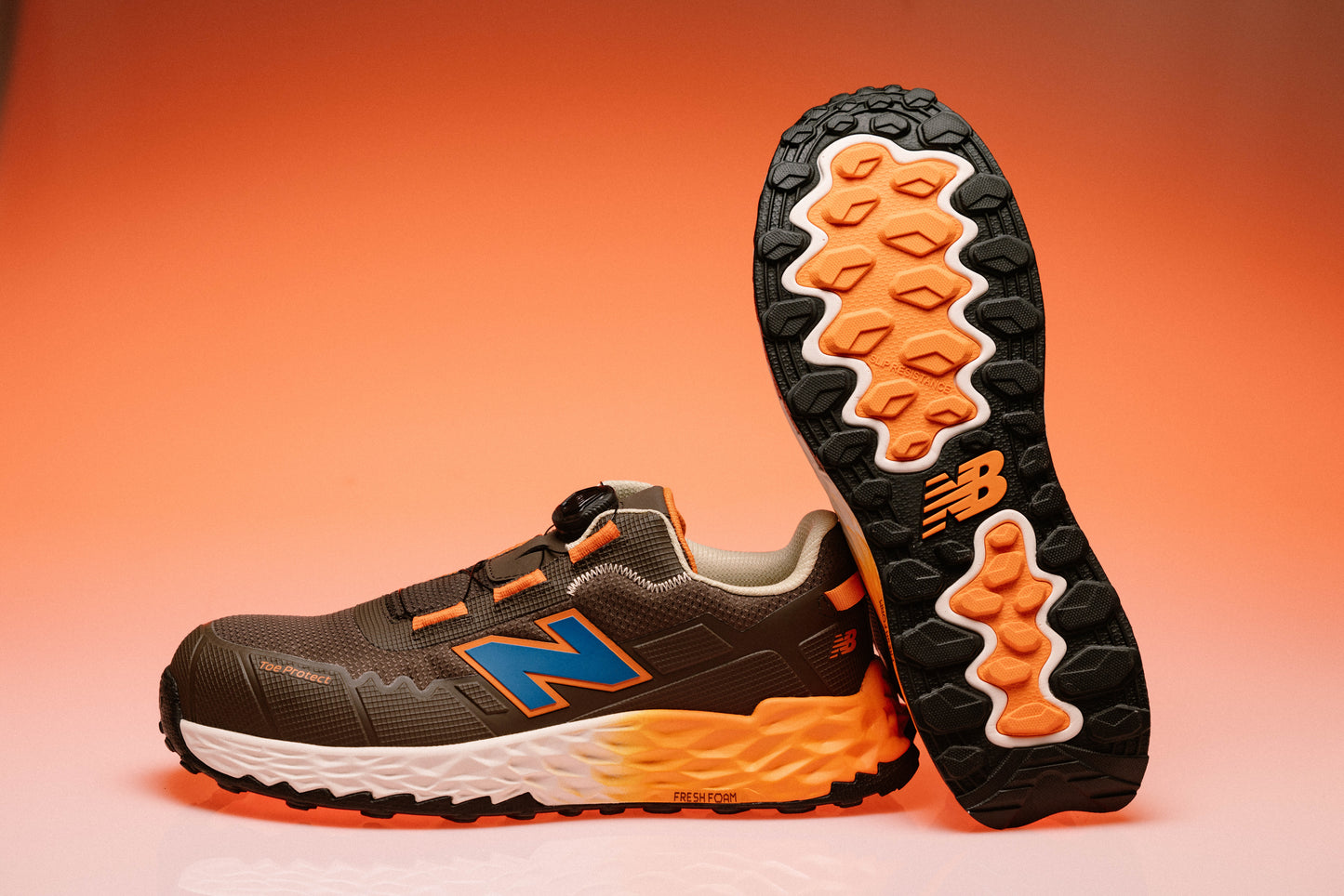 New Balance Cremorne BOA, S3 Sicherheitsschuh ESD HRO FOe, chocolate / orange, Weite 2E, EN ISO 20345